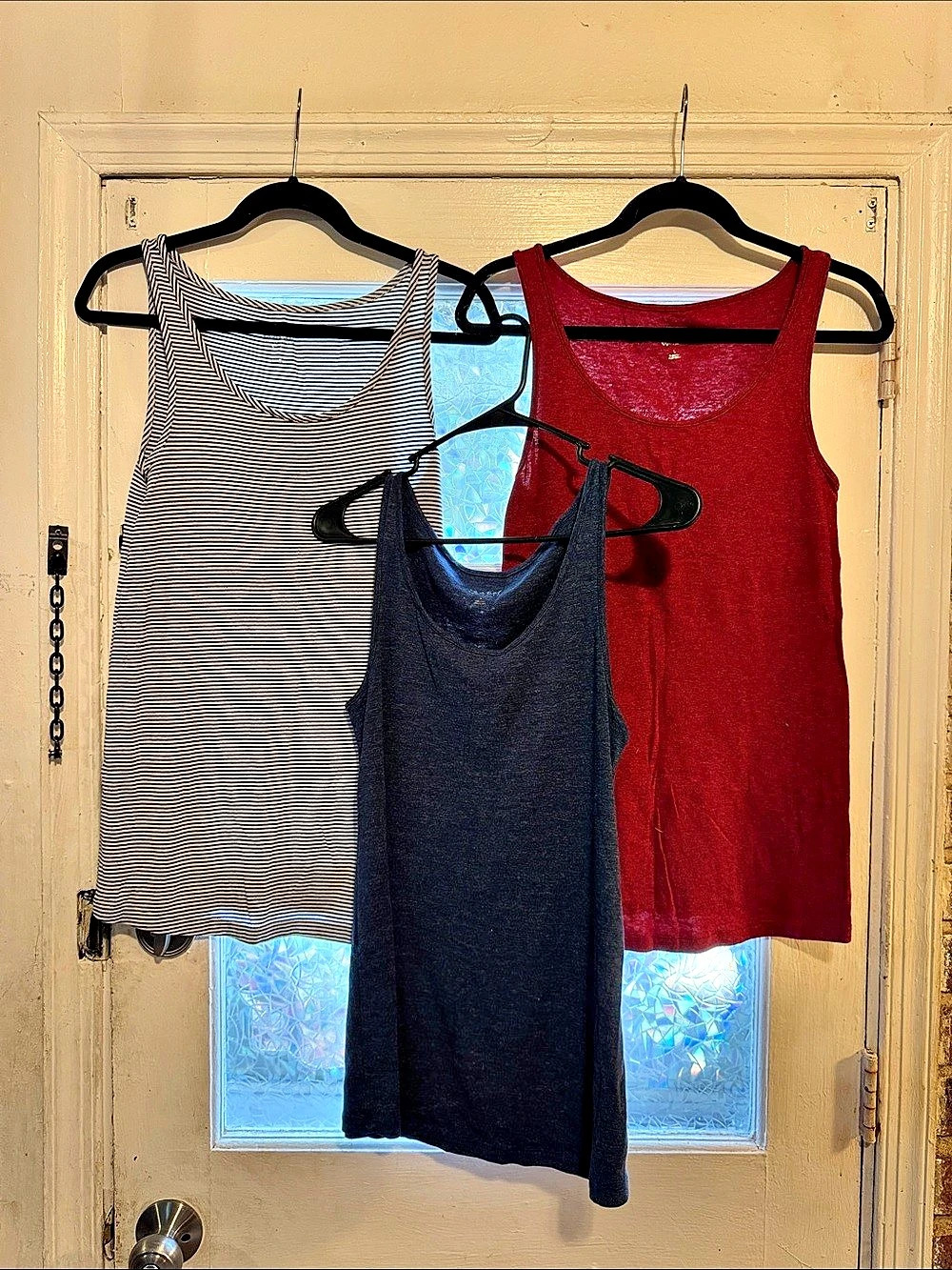 Isabel Maternity Women's Tank Top Set in Red & Navy